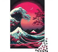 Puzzle Adulte 1000 Pièces, The Great Wave, 70x50cm/1000pcs, pour Un Moment De Concentration Tranquille; Carton Blanc Lisse pour Le Tri