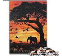 Puzzle Adulte 1000 pièces, thème éléphant Africain, pour Un Moment de détente en Famille Chaque pièce est Unique - Jeu Stimulant et Amusant (Taille 50x75cm)