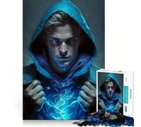 Puzzle Adulte 1000 pièces,thème Magicien Anime Bleu,découpe Nette,Jeu de Concentration Amusant,Moment de détente,Cadeau de Noël Amusant (50x75cm)