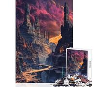 Puzzle Adulte 1000 pièces thème Montagne Fantastique en ruines décoration intérieure Jeu de Construction pour Femmes et Hommes Parfait pour Un Anniversaire ou Noël Dimensions 50x75cm