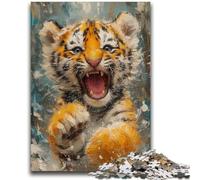 Puzzle Adulte 1000 pièces, Tigre Souriant, Puzzle 1000 pièces, Anti-Stress, défi Difficile, décoration d'intérieur Unique et Cadeaux (75x50cm)