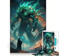 Puzzle Adulte 1000 pièces Titan céleste Contre Le Magicien,découpe précise,Jeu de réflexion Amusant,Loisirs,décoration d'anniversaire,Cadeau (38x26cm)