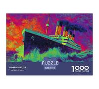 Puzzle Adulte 1000 Pièces Titanic Art Retro Ship, Jeu De Création Et Logique pour Enfants, Adulte Classique Puzzle, pour Adultes Enfants 70x50cm/1000pcs
