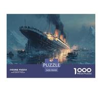 Puzzle Adulte 1000 Pièces Titanic Art Retro Ship, Jeu De Création Et Logique pour Enfants, Familiale Décoration Murale Cadeau 70x50cm/1000pcs