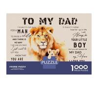 Puzzle Adulte 1000 Pièces to My Dad from Son Lion Puzzles Adultes Anti-Stress - Niveau De Difficulté Élevé - Cadeau Unique pour Un Anniversaire Ou Noël 70x50cm/1000pcs