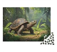 Puzzle Adulte 1000 Pièces Tortue Jungle 3D, Puzzle en Bois, Adultes Et Enfants À Partir De 14 Ans, Hands on Game, Décoration Intérieure, Cadeau Unique 1000pcs (75x50cm)