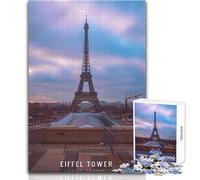Puzzle Adulte 1000 pièces Tour Eiffel - Idéal pour des soirées Jeux en Famille, Anti-Stress et Cadeaux de Noël Secrets - Dimensions 38x52cm