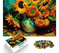 Puzzle Adulte 1000 pièces Tournesol Style Vangogh Jouets de Divertissement Familial Chaque pièce est Unique - Jeu Familial Stimulant et Amusant 38x26cm