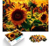 Puzzle Adulte 1000 pièces Tournesol Style Vangogh Jouets de Jeu pour Cadeau Familial est idéal comme Cadeau pour Toute la Famille 75x50cm