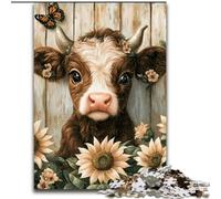Puzzle Adulte 1000 pièces Tournesol Yak Jeu de réflexion Jeu éducatif pour Anniversaire, Noël pour Les 14 Ans 26x38cm