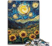 Puzzle Adulte 1000 pièces Tournesols sous Le Ciel étoilé Puzzle 1000 pièces, Anti-Stress, défi Difficile, décoration d'intérieur Unique et Cadeaux (75x50cm)