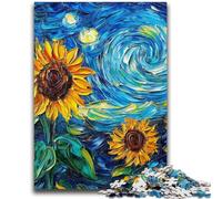 Puzzle Adulte 1000 pièces Tournesols Van Gogh Jeu Stimulant et Jeu Familial Décoration Murale Cadeaux d'anniversaire et de Noël Uniques 26x38cm