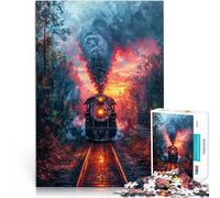 Puzzle Adulte 1000 pièces Train à Vapeur sur Les Rails Défi Difficile pour soulager Le Stress Œuvre d'art 52x38cm