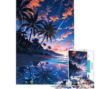 Puzzle Adulte 1000 pièces Tropiques étoilés au crépuscule Puzzle 1000 pièces décoration intérieure Jouet Cadeau d'anniversaire et Cadeau Unique (38x52cm)