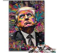 Puzzle Adulte 1000 pièces Trum-p Graffiti Jigsaw, Un Casse-tête Stimulant pour Les Adolescents, Parfait pour la décoration intérieure ou comme Cadeau (Taille 50x75cm)