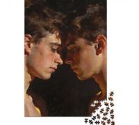 Puzzle Adulte 1000 Pièces, Two Young Men Facing Each Other, 70x50cm/1000pcs, pour Progresser À Son Propre Rythme; Pièces en Carton Blanc pour La Table