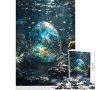 Puzzle Adulte 1000 pièces Œuf de Dragon sous-Marin Jeu éducatif pour se détendre et s'amuser Comprend Une Affiche et Une fiche de Questions-réponses Assorties Dimensions 38x52cm
