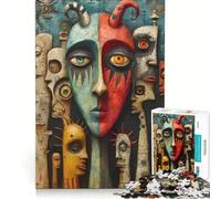 Puzzle Adulte 1000 pièces Un Abstrait aux Multiples Visages, Jeu Manuel, décoration d'intérieur, Cadeaux d'anniversaire et de Noël Uniques 38x26cm