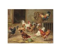 Puzzle Adulte 1000 Pièces，Un Troupeau de Poulets，Puzzle en Bois De Bricolage Style Cadeau Unique（75x50cm）-R61