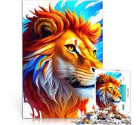 Puzzle Adulte 1000 pièces Une tête de Lion Difficile à réaliser mais Amusant et Humoristique Cadeaux du Père Noël Secret 75x50cm