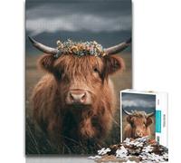 Puzzle Adulte 1000 pièces Vache des Highlands, Jouet éducatif et décompressant, idéal comme Cadeau pour Toute la Famille (38x26cm)