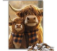 Puzzle Adulte 1000 pièces Vache des Highlands Puzzle 1000 pièces Activité de cohésion familiale, Cadeau Unique pour Les fêtes et Les Anniversaires (Taille 50x75cm)