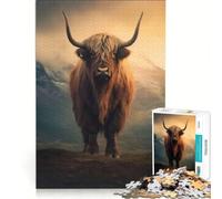 Puzzle Adulte 1000 pièces Vaches des Highlands écossaises Jeu Impossible améliore la mémoire avec des pièces de Formes aléatoires Parfaitement emboîtables 38x26cm