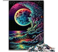 Puzzle Adulte 1000 pièces Vagues colorées en Bois, pour Les 14 Ans et Plus 50x75cm. Un Casse-tête Stimulant - Jouet Relaxant pour Adolescents.