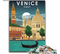 Puzzle Adulte 1000 pièces Venise la Nuit, Anti-Stress avec pièces entièrement emboîtables de Formes aléatoires, pour Les Enfants de 14 Ans et Plus, 75x100cm