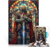 Puzzle Adulte 1000 pièces Verre Guerrier Paladin Défi Difficile pour soulager Le Stress Car C'est Un pour Toute la Famille 75x50cm