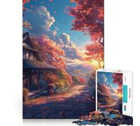 Puzzle Adulte 1000 pièces Village du crépuscule, Jeu d'assemblage précis, Jouet cérébral Intelligent, pour Passer Le Temps Libre, Cadeau d'anniversaire (38x26cm)