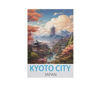 Puzzle Adulte 1000 Pièces,Ville de Kyoto Japon,Décor À La Maison Dessin Animé Paysage Jeu De Décompression Cerveau Défi Difficulté Jouet Éducatif pour Enfants Puzzle Puzzles(38x26cm)-FR89