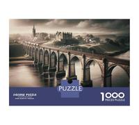 Puzzle Adulte 1000 Pièces Vintage Bridge Over River Puzzles pour Adolescents, Jouets Anti-Stress, Défi Difficile, Cadeau d'anniversaire Unique 52x38cm/1000pcs