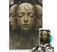 Puzzle Adulte 1000 pièces Visages Multiples aux Yeux fermés Jeu Impossible améliore la mémoire avec des pièces de Formes aléatoires Parfaitement emboîtables 38x26cm