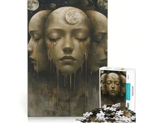Puzzle Adulte 1000 pièces Visages Multiples aux Yeux fermés Jeu Impossible améliore la mémoire avec des pièces de Formes aléatoires Parfaitement emboîtables 38x26cm