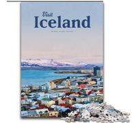 Puzzle Adulte 1000 pièces Visite Islande, Anti-Stress avec pièces entièrement emboîtables de Formes aléatoires pour Les Enfants de 14 Ans et Plus 50x75cm