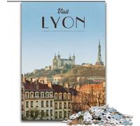 Puzzle Adulte 1000 pièces Visite Lyon, pour Les 14 Ans et Plus pour Jeu éducatif défi Jouet Cadeau pour Anniversaire 26x38cm