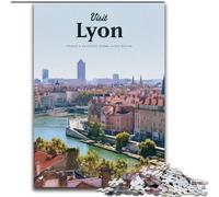 Puzzle Adulte 1000 pièces Visite Lyon, pour Les 14 Ans et Plus pour Jeu éducatif défi Jouet Cadeau pour Anniversaire 26x38cm