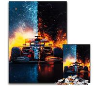 Puzzle Adulte 1000 pièces Voiture de Sport Glace et Feu Puzzle en Carton Difficile et Stimulant, Superbes Cadeaux et Jouets pour Les 14 Ans 26x38cm