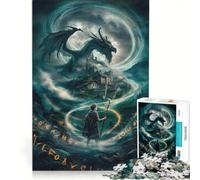 Puzzle Adulte 1000 pièces Vortex de Dragon Mystique Jeu Impossible améliore la mémoire avec des pièces de Formes aléatoires Parfaitement emboîtables 50x75cm