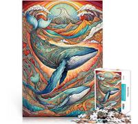 Puzzle Adulte 1000 pièces Voyage aux Baleines Difficile à réaliser mais Amusant et Humoristique décoration Murale 50x70cm