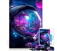 Puzzle Adulte 1000 pièces Vue d'un Astronaute sur Un Monde Extraterrestre Découpe précise Activité cérébrale Amusante et relaxante Jeu Décoration de Noël pour la Maison (38x26cm)