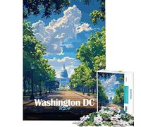 Puzzle Adulte 1000 pièces Washington DC États-Unis Capitole Jeu Relaxant et Stimulant Cadeau d'anniversaire Niveau de difficulté élevé (38x52cm)