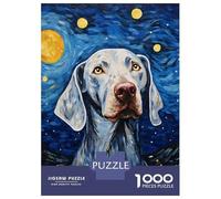 Puzzle Adulte 1000 Pièces Weimaraner Starry Night Puzzles Adultes Vacances À La Maison Activités Amusantes À Faire À La Maison Cadeaux pour Les Amis Et La Famille 38x26cm/1000pcs