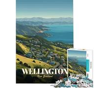 Puzzle Adulte 1000 pièces Wellington Nouvelle-Zélande Paysage Art Impossible Jeu Apprentissage Jouets Éducatifs Cadeaux Père Noël Secret pour Le Plaisir en Famille (Dimensions 38x52cm)