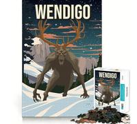 Puzzle Adulte 1000 pièces Wendigo Cryptide Horreur Art Jeu de précision Jouet cérébral Intelligent Temps Libre Cadeau d'anniversaire pour l'esprit (50x75cm)