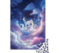 Puzzle Adulte 1000 Pièces, White Kitten Dreamworld, 70x50cm/1000pcs | Pour des fêtes tranquilles : ce puzzle pour adultes avec 1000 pièces offre une activité classique pour Noël.