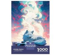 Puzzle Adulte 1000 Pièces White Wolf in A Dreamy Landscape Puzzle Adulte Jeux De Famille Modèle À Assembler Offre Spéciale Cadeaux pour Toute La Famille 38x26cm/1000pcs