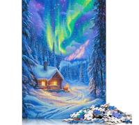 Puzzle Adulte 1000 pièces « Winter Wonderland Cabin Puzzles » Puzzles pour Adultes Adolescents 1000 pièces (75 x 50 cm)