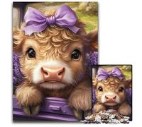 Puzzle Adulte 1000 pièces Yak en Lavande Puzzle Anti-Stress Staycation Kill Time, Une œuvre d'art pour et 14 Ans 50X75CM
